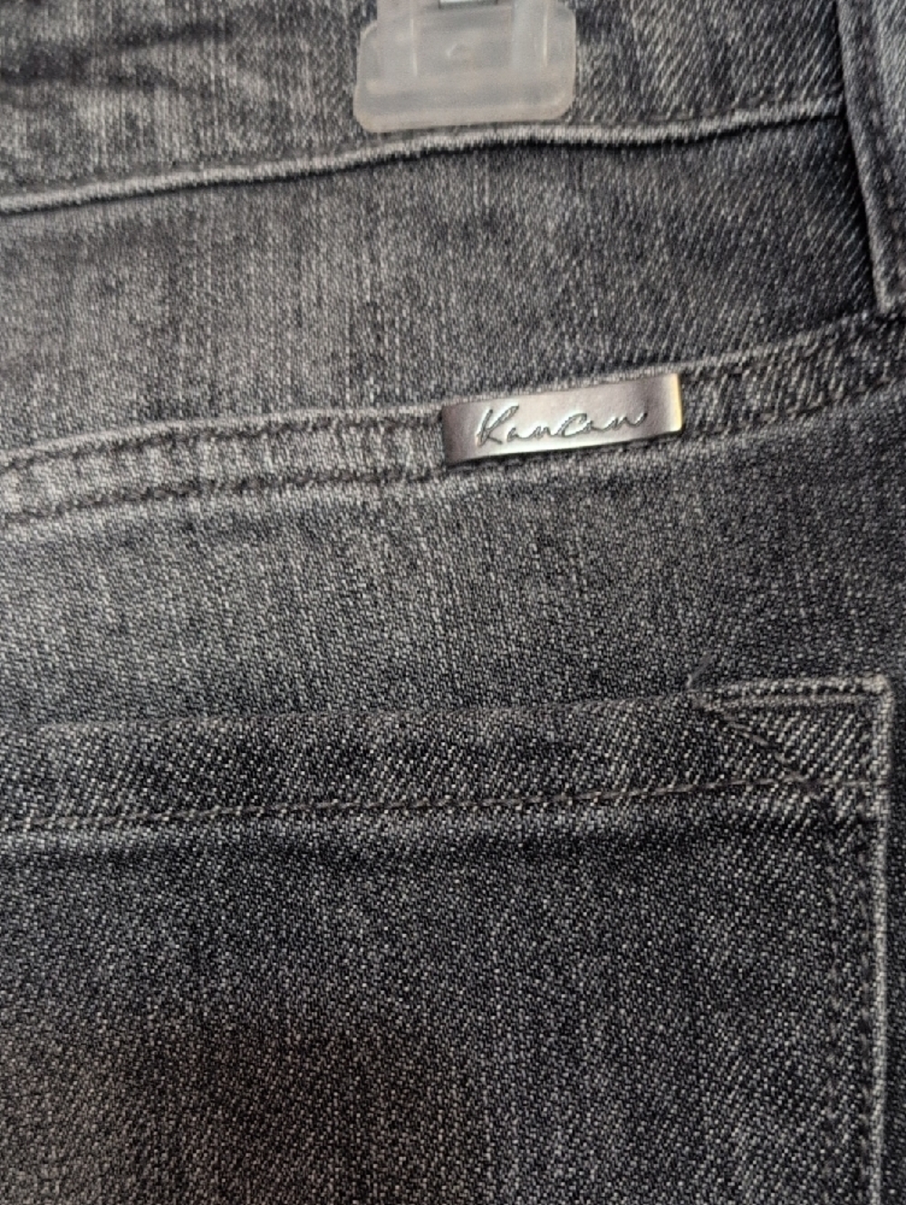 KanCan Straight Leg High-Rise Grunge Gray Black Wash 90's High Waisted Jeans - Picture 7 of 15